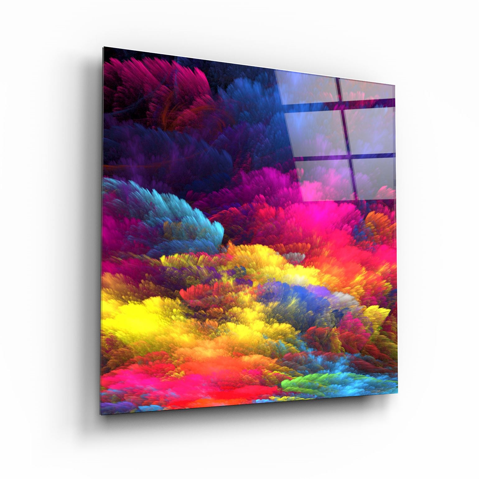 ・"Color Puff"・Glass Wall Art | Artdesigna Glass Printing Wall Arts.