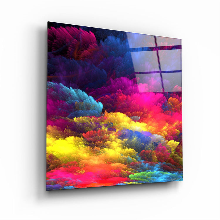 ・"Color Puff"・Glass Wall Art | Artdesigna Glass Printing Wall Arts.