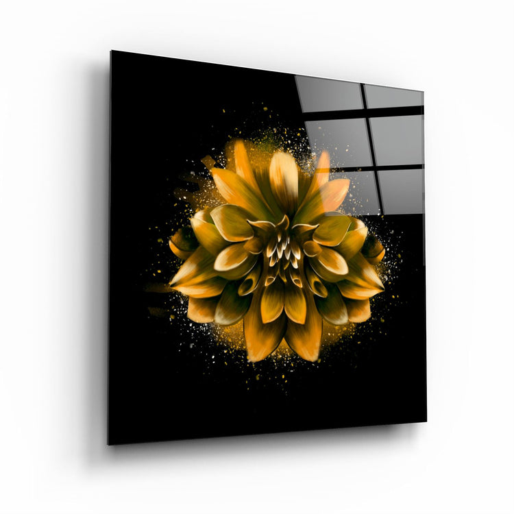 ・"Yellow Flower"・Glass Wall Art | Artdesigna Glass Printing Wall Arts.