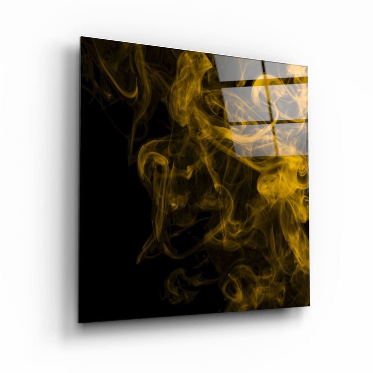 ・"Yellow Smoke"・Glass Wall Art | Artdesigna Glass Printing Wall Arts.