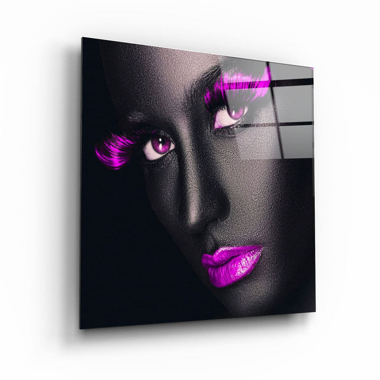 ・"Pink Lips and Eyes"・Glass Wall Art | Artdesigna Glass Printing Wall Arts.