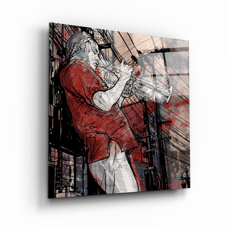 ・"Abstract Musician V2"・Glass Wall Art | Artdesigna Glass Printing Wall Arts.