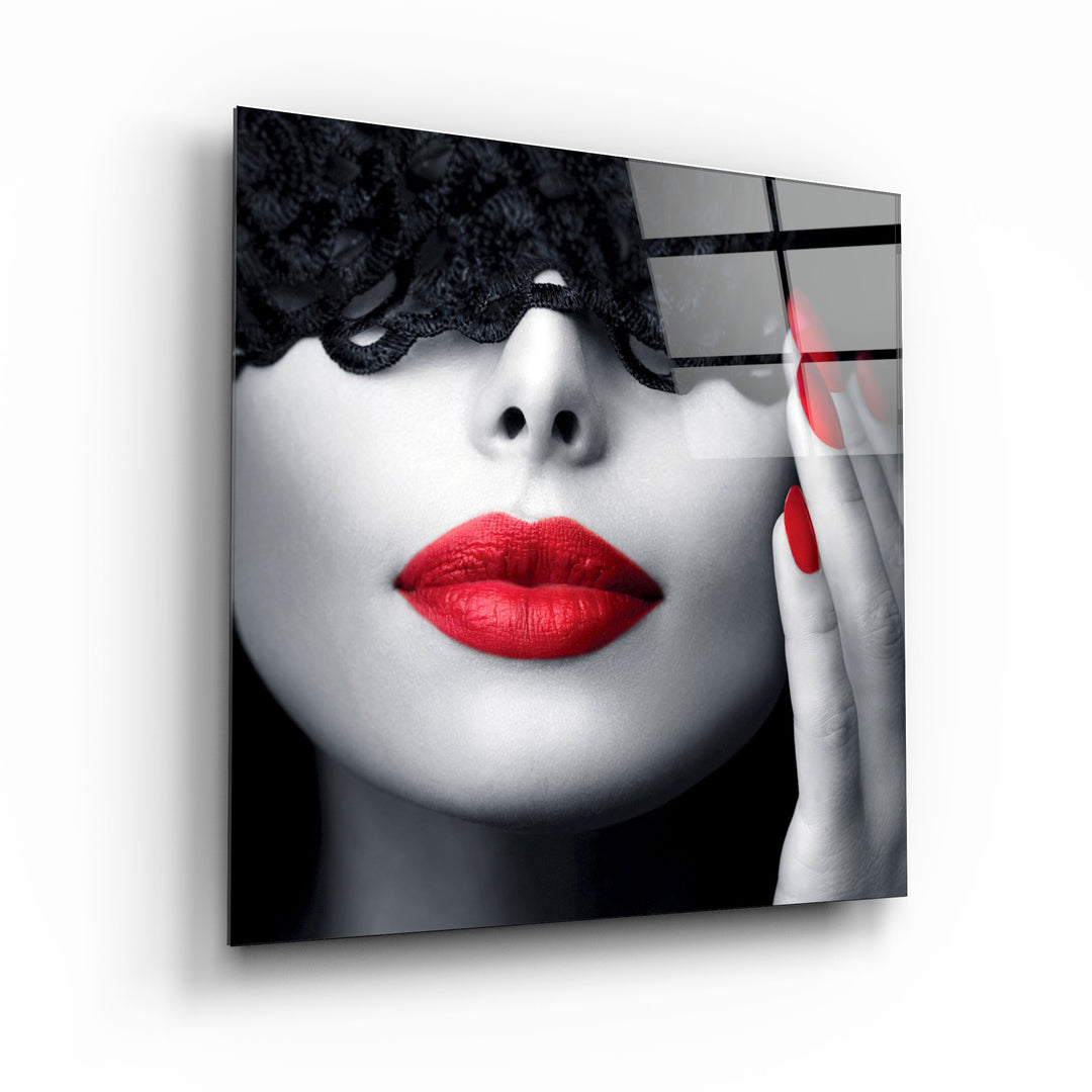 ・"Red Lips and Nails"・Glass Wall Art | Artdesigna Glass Printing Wall Arts.