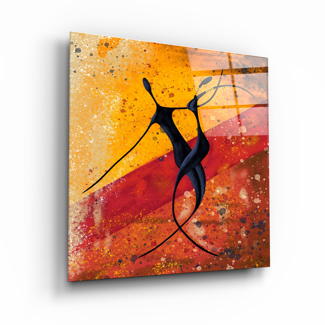 ・"Abstract Dancers"・Glass Wall Art | Artdesigna Glass Printing Wall Arts.