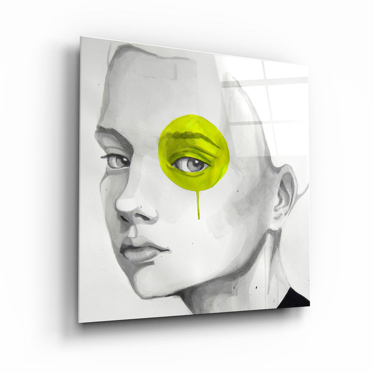 ・"Yellow Eye"・Glass Wall Art | Artdesigna Glass Printing Wall Arts.