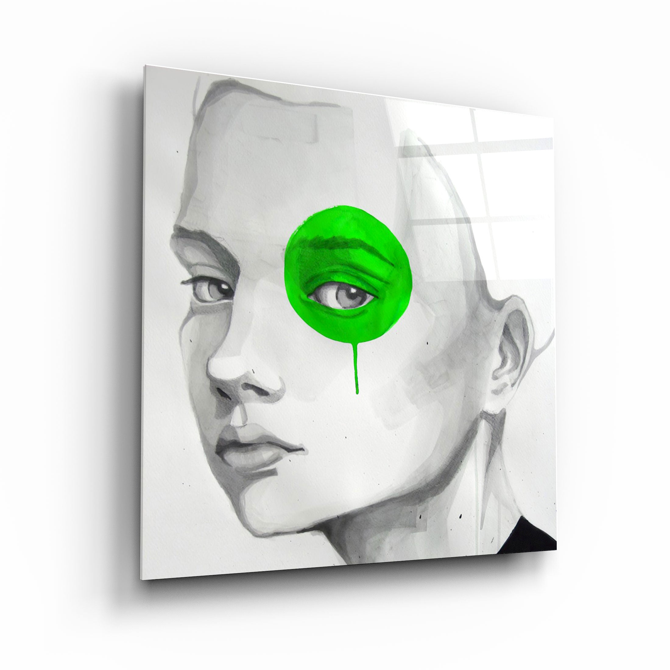 ・"Green Eye"・Glass Wall Art | Artdesigna Glass Printing Wall Arts.