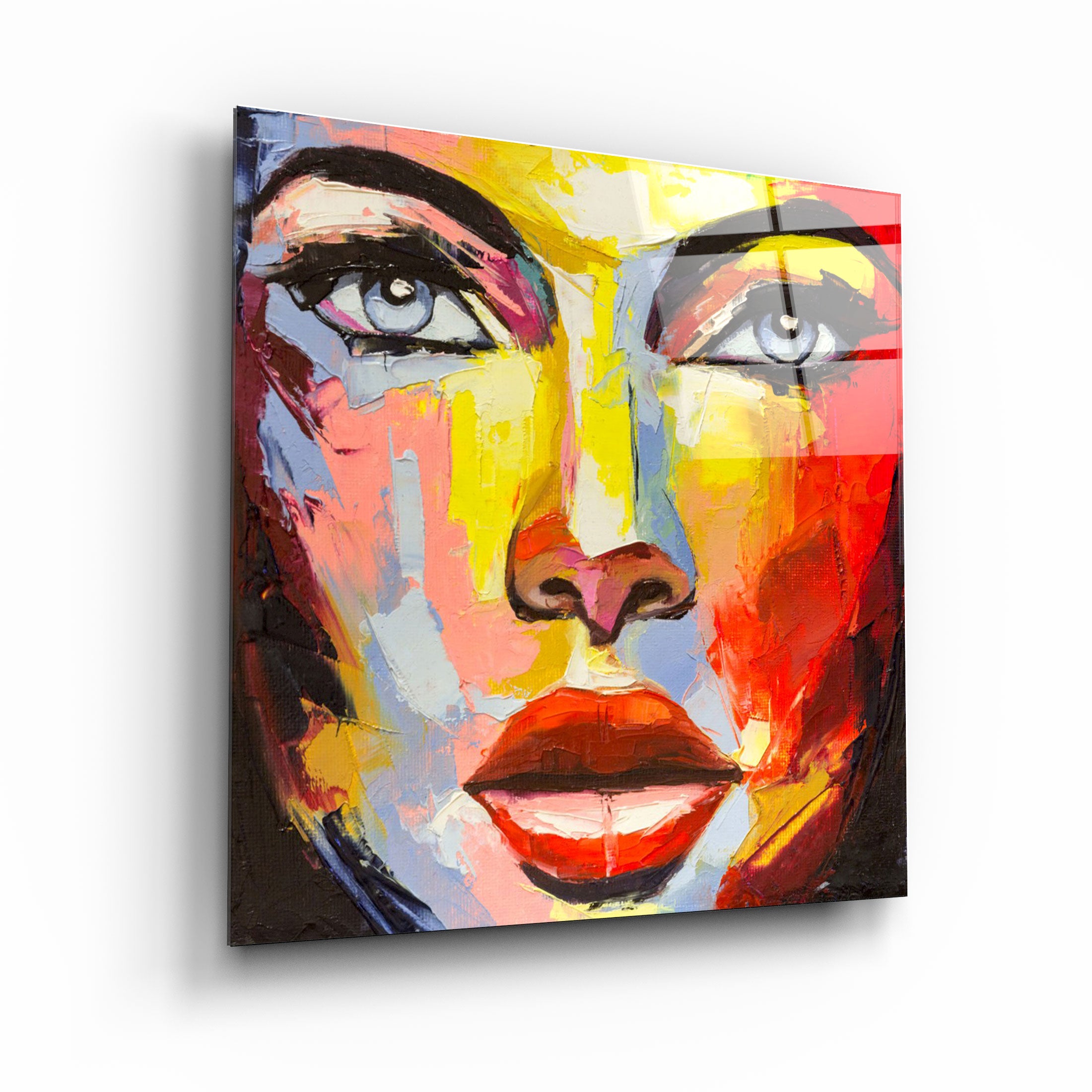 ・"Abstract Woman Portrait"・Glass Wall Art | Artdesigna Glass Printing Wall Arts.