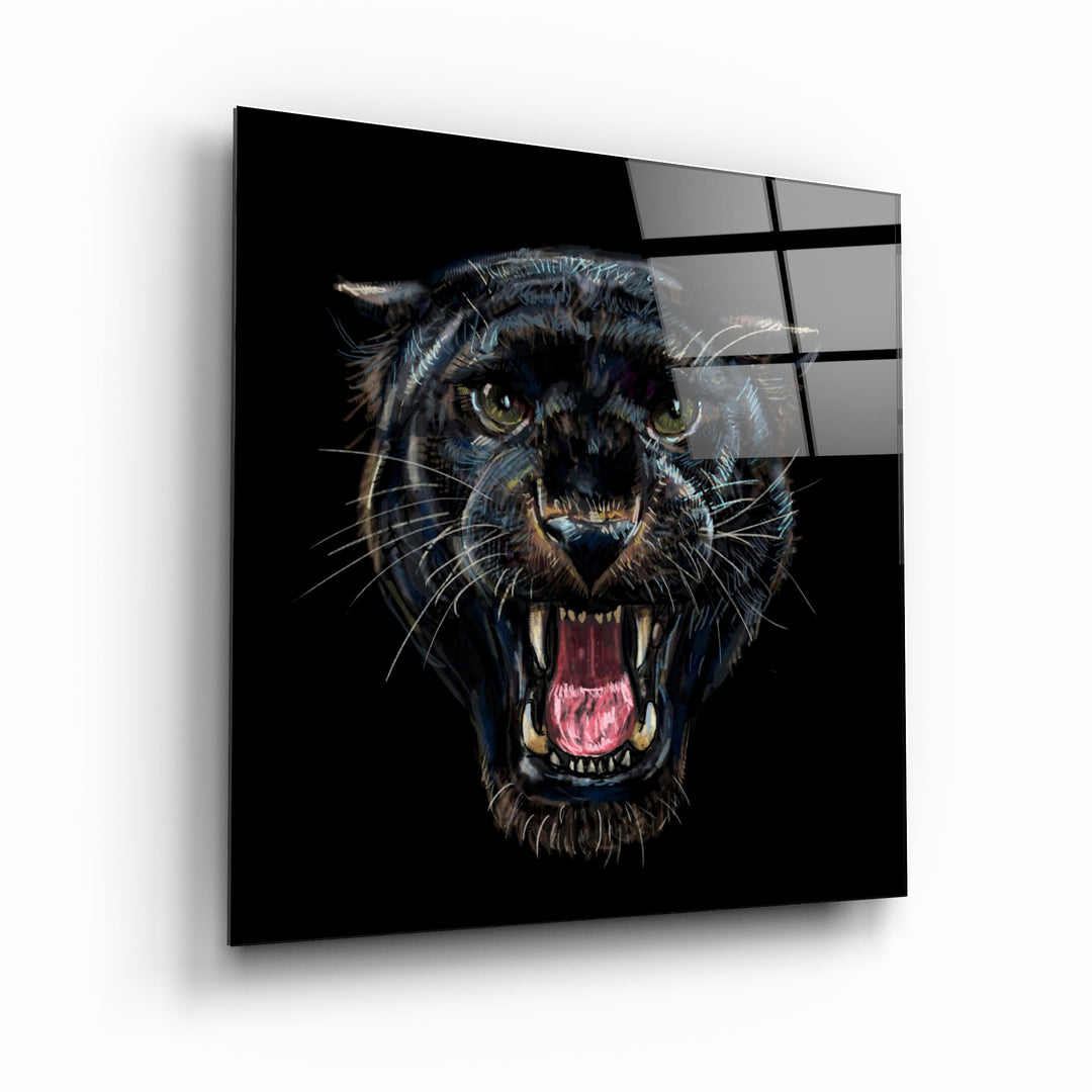 ・"Wild Panther"・Glass Wall Art | Artdesigna Glass Printing Wall Arts.