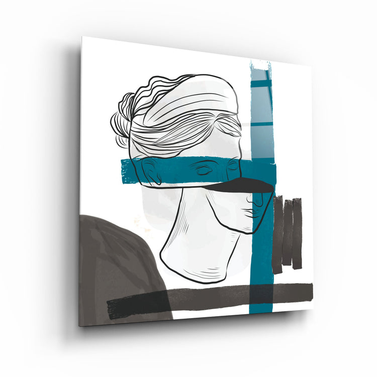 ・"Abstract Woman Portrait Painting"・Glass Wall Art | Artdesigna Glass Printing Wall Arts.