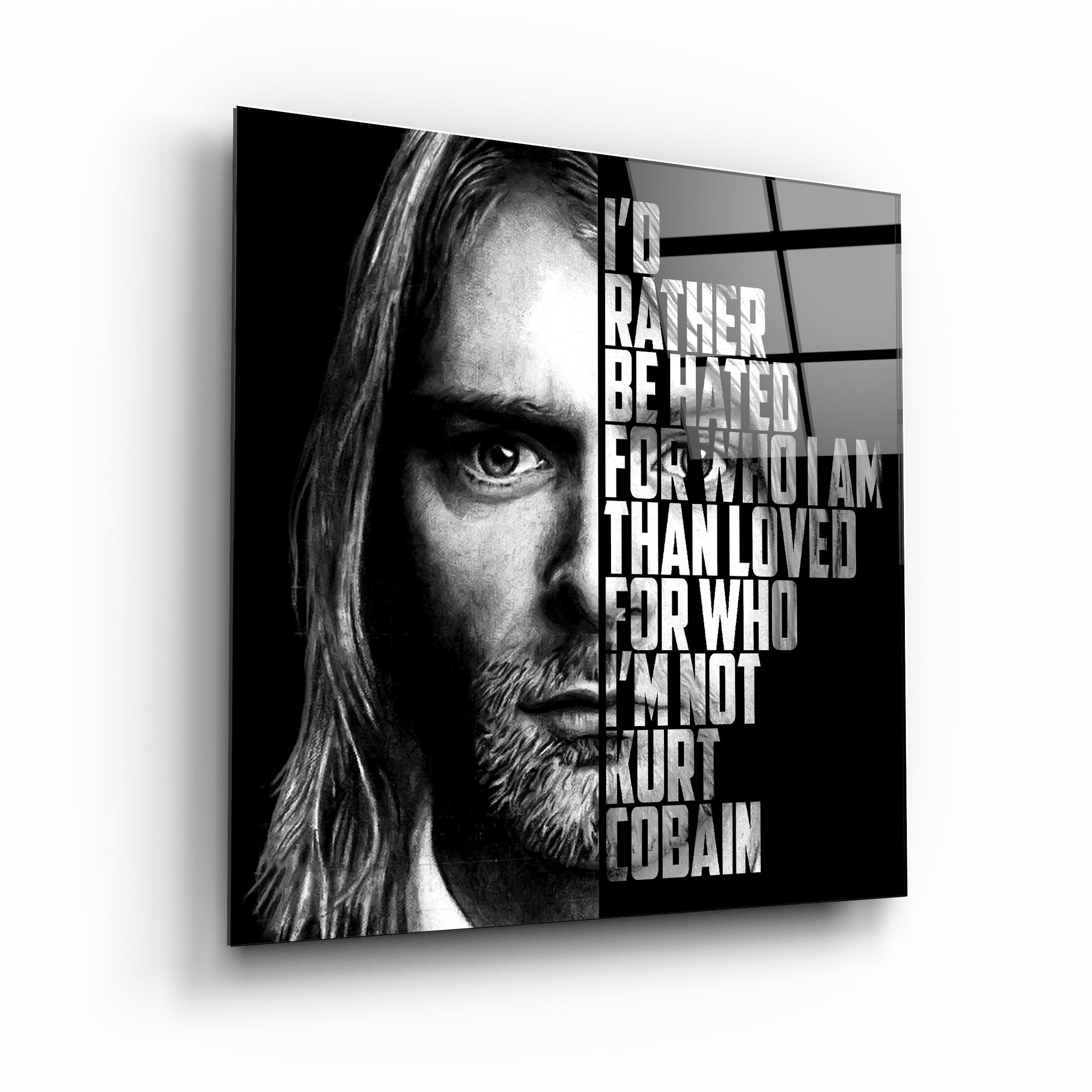 ・"Kurt Cobain"・Designers Collection Glass Wall Art | Artdesigna Glass Printing Wall Arts.