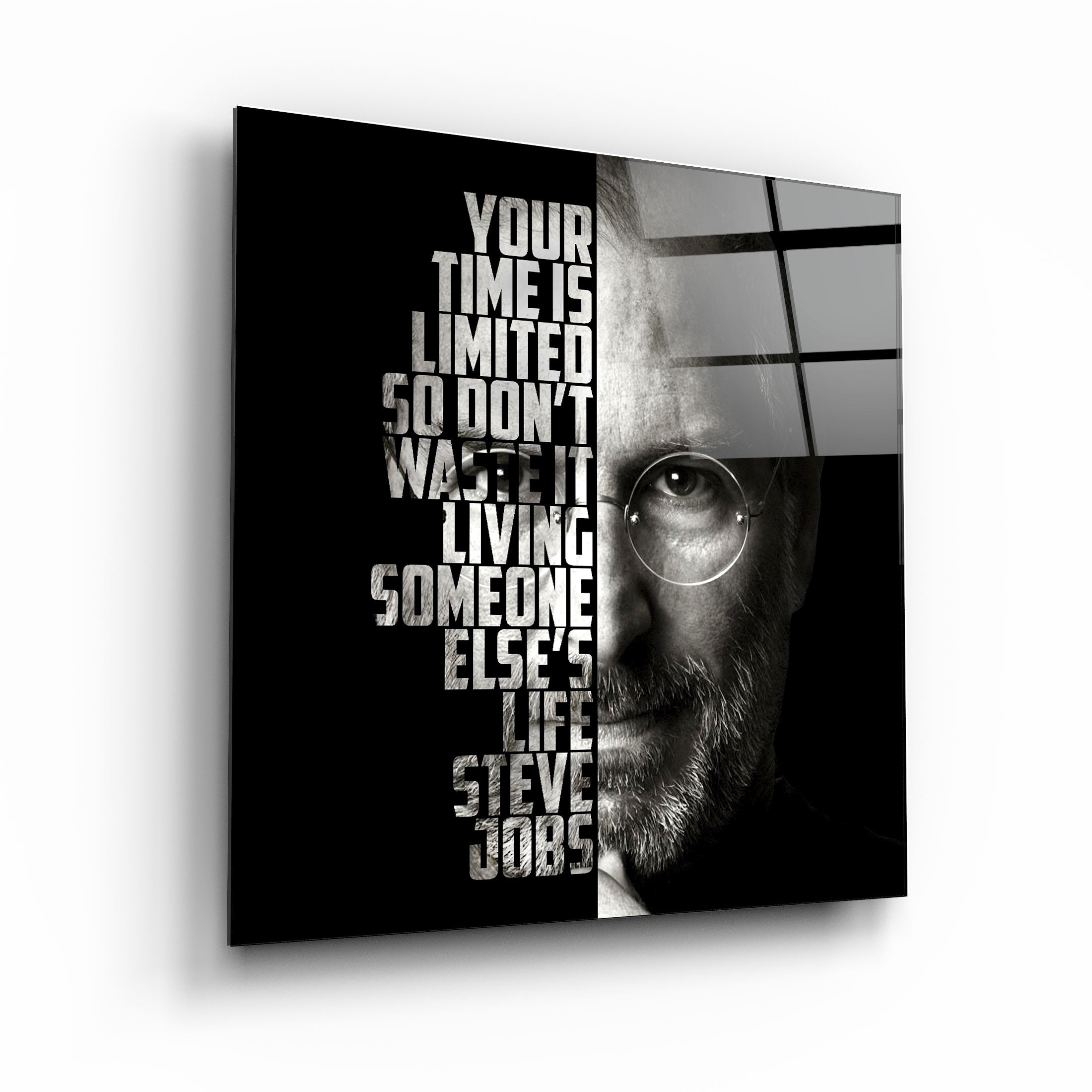 ・"Steve Jobs"・Designers Collection Glass Wall Art | Artdesigna Glass Printing Wall Arts.