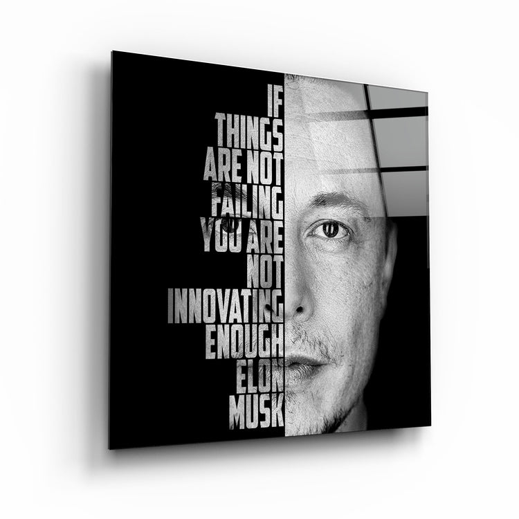 ・"Elon Musk"・Designers Collection Glass Wall Art | Artdesigna Glass Printing Wall Arts.