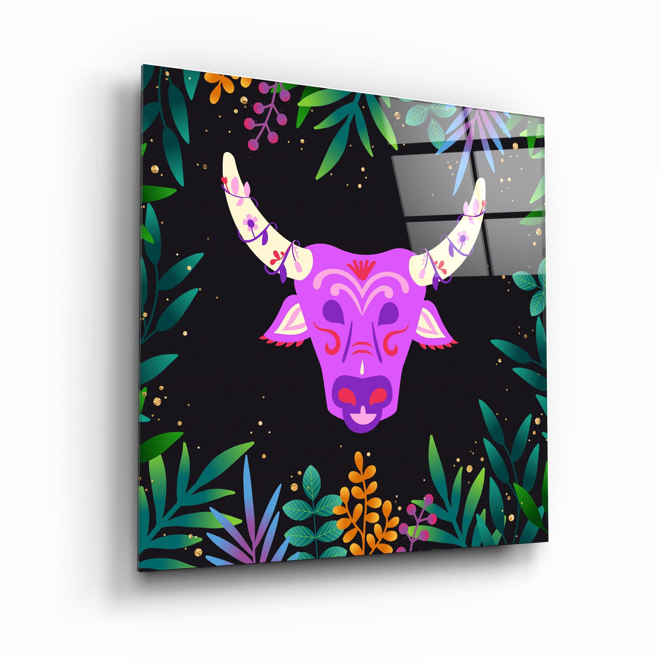・"Animal Republic-Wild Cattle"・Designers Collection Glass Wall Art | Artdesigna Glass Printing Wall Arts.