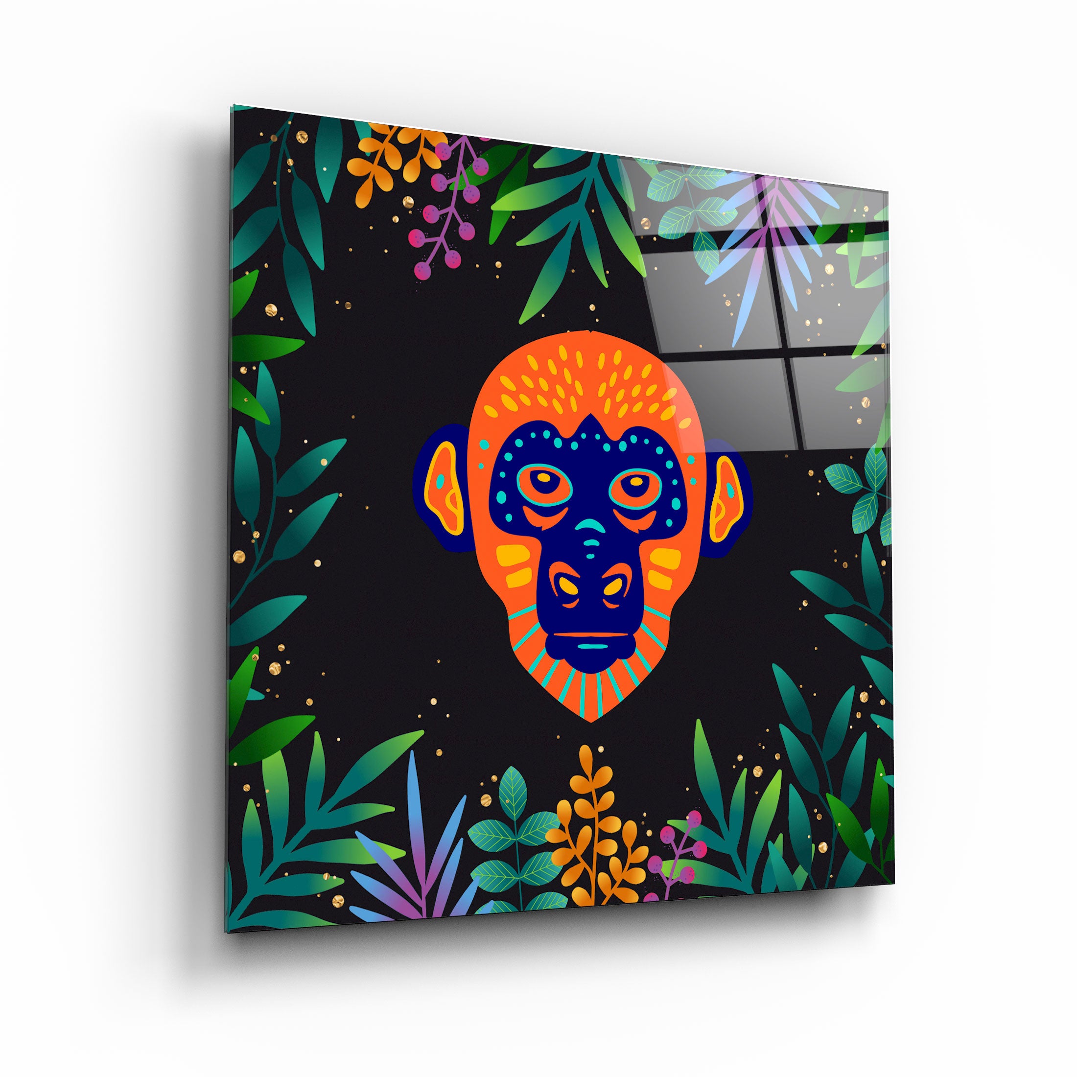 ・"Animal Republic-Monkey"・Designers Collection Glass Wall Art | Artdesigna Glass Printing Wall Arts.