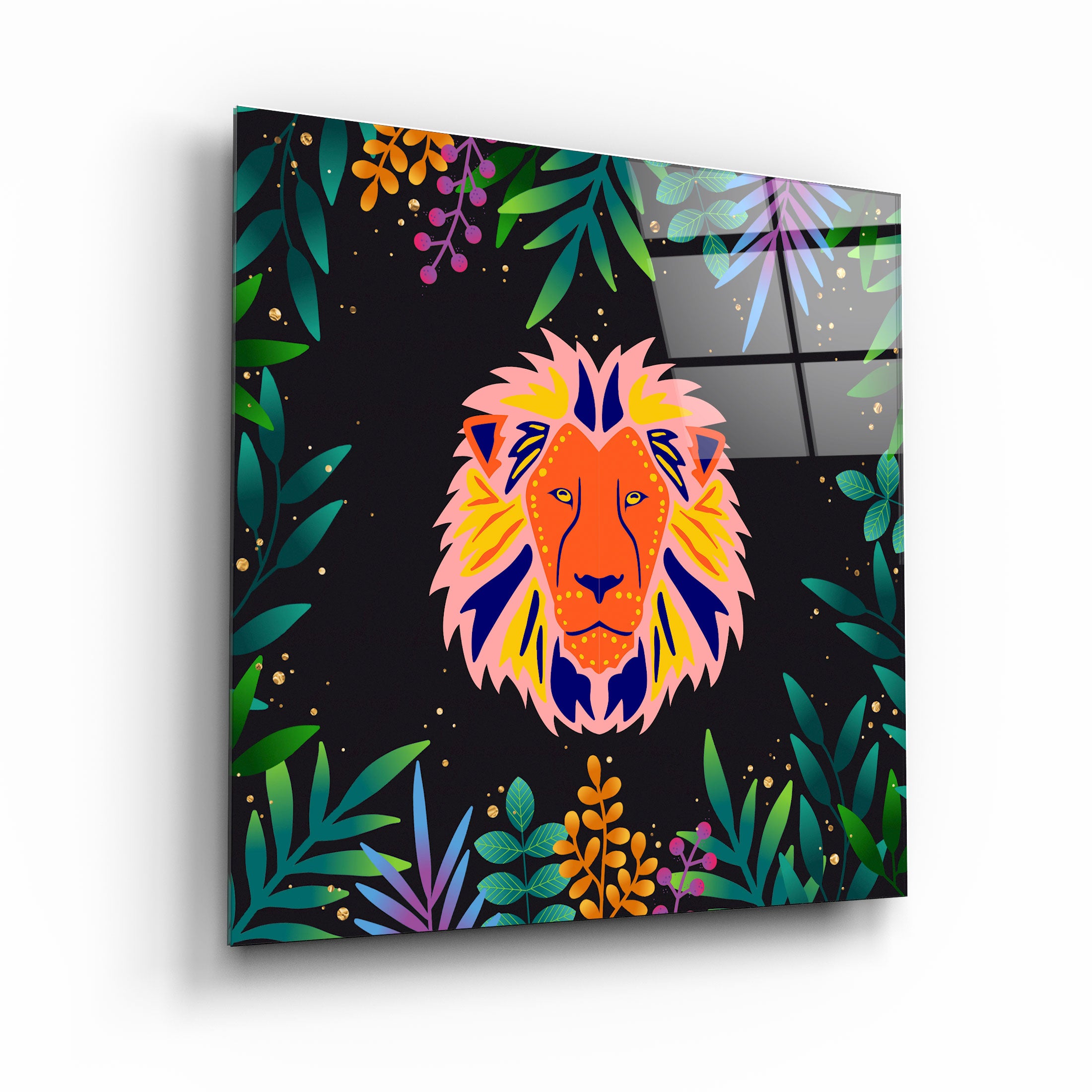 ・"Animal Republic-Lion"・Designers Collection Glass Wall Art | Artdesigna Glass Printing Wall Arts.