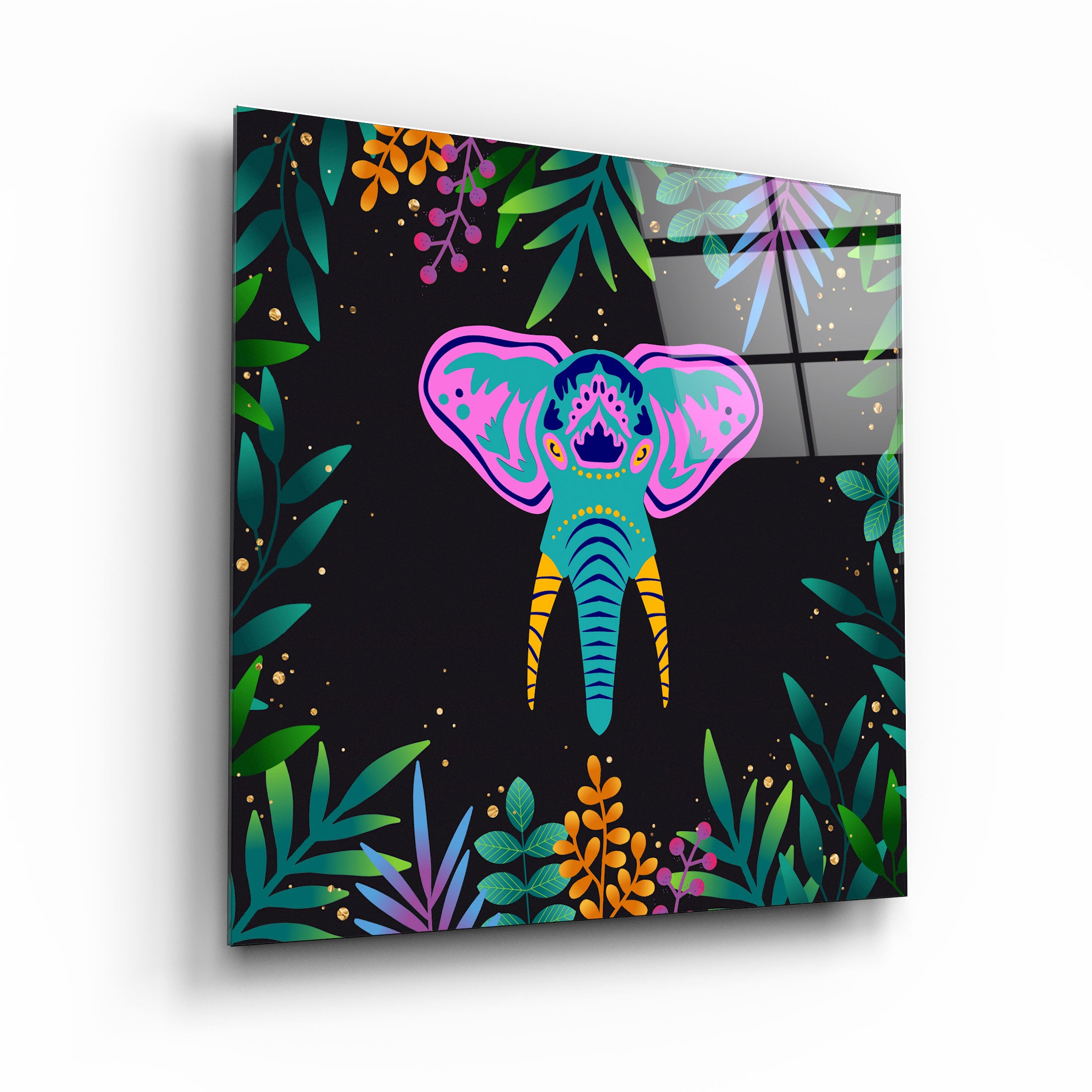 ・"Animal Republic-Elephant"・Designers Collection Glass Wall Art | Artdesigna Glass Printing Wall Arts.