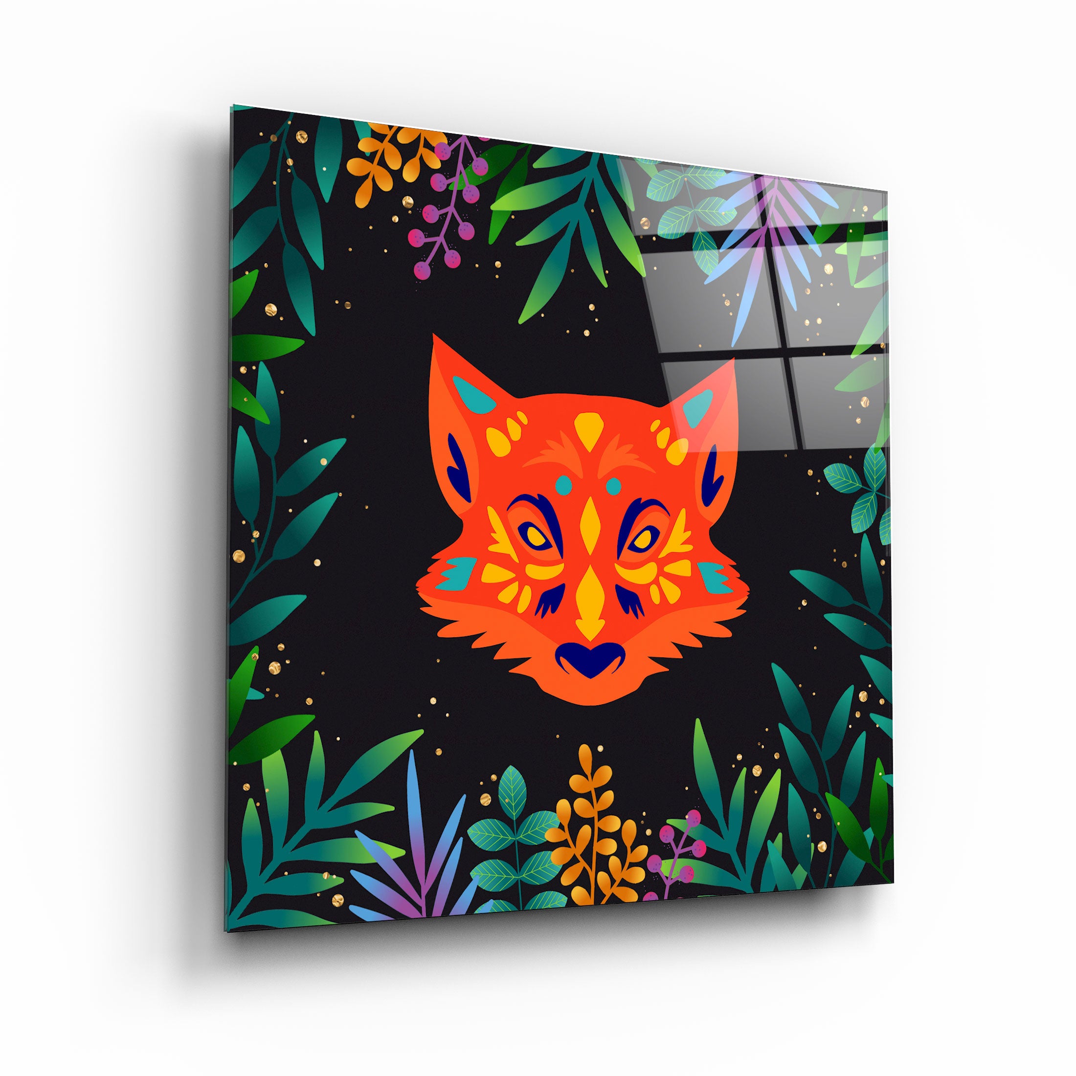 ・"Animal Republic-Fox"・Designers Collection Glass Wall Art | Artdesigna Glass Printing Wall Arts.