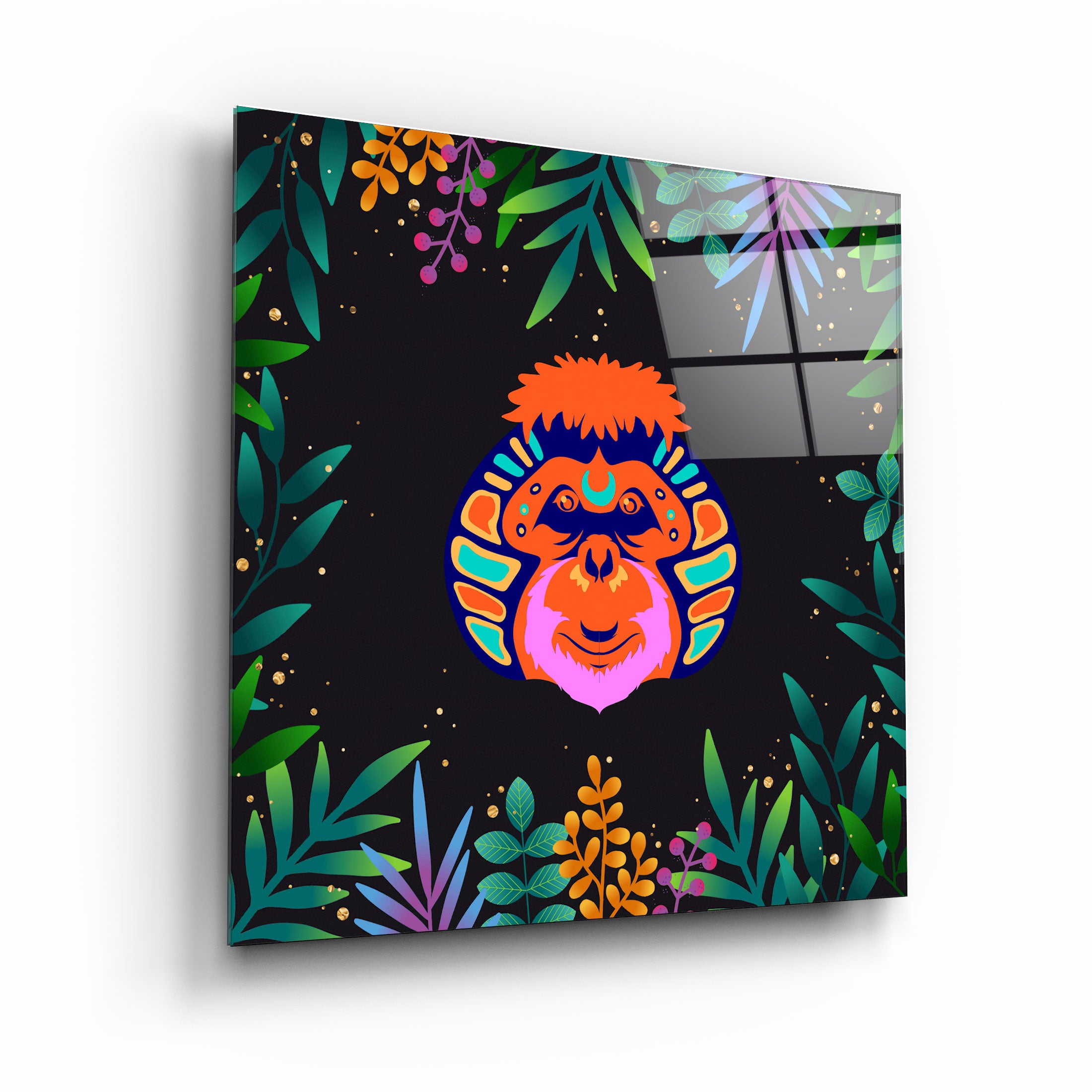 ・"Animal Republic-Orangutan"・Designers Collection Glass Wall Art | Artdesigna Glass Printing Wall Arts.