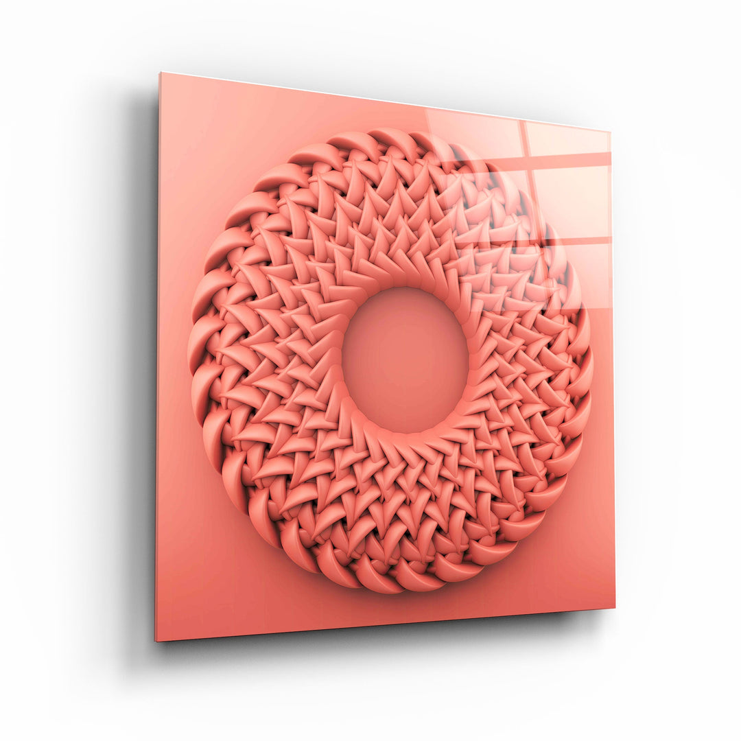 ."Abstract Circular Knitting V3". Designer's Collection Glass Wall Art