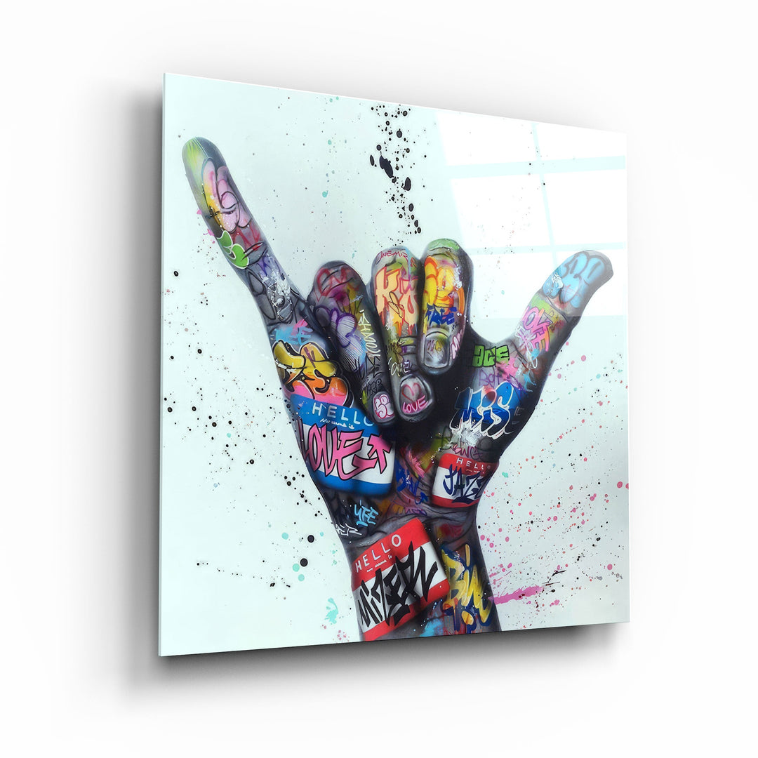 ."Hang Loose". Designer's Collection Glass Wall Art