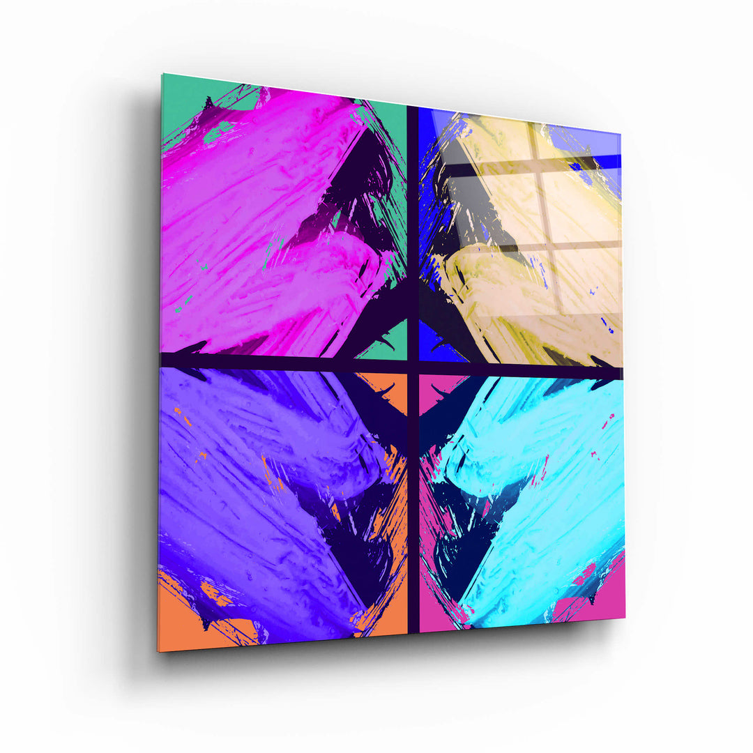 ."POP Art Brush Strokes V2". Designer's Collection Glass Wall Art