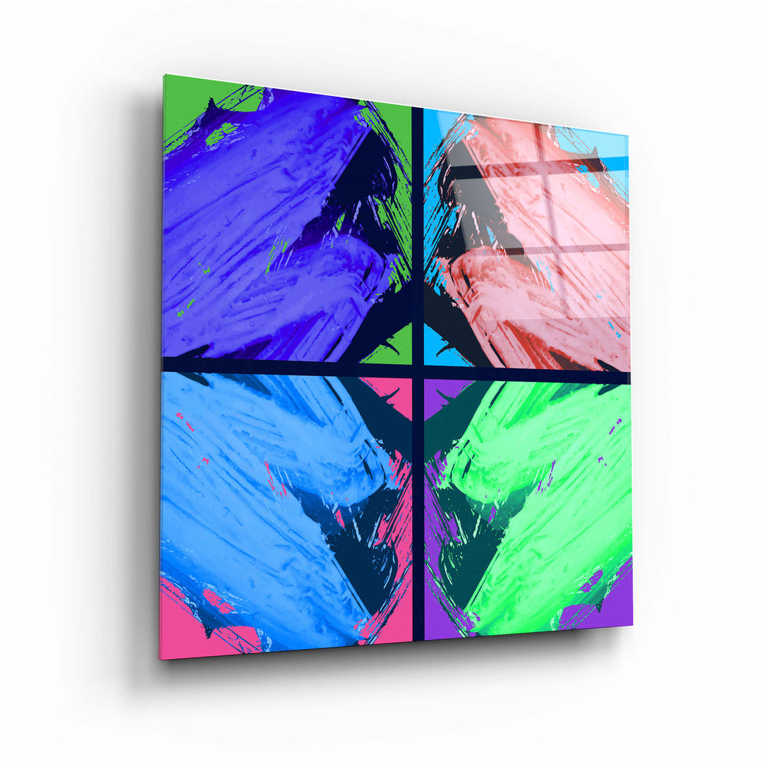 ."POP Art Brush Strokes V3". Designer's Collection Glass Wall Art