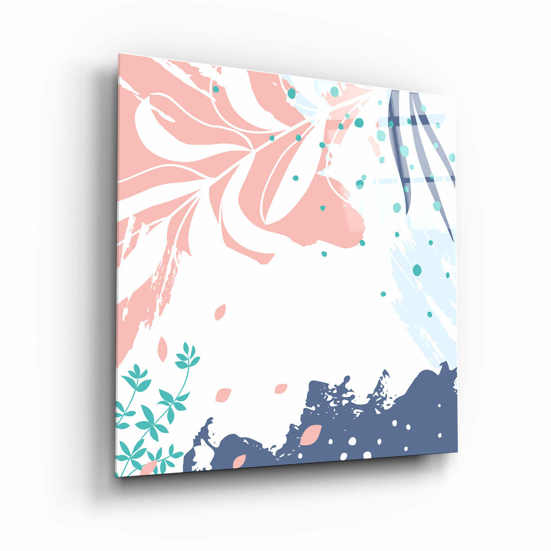 ."Pastel Patterns V3". Designer's Collection Glass Wall Art