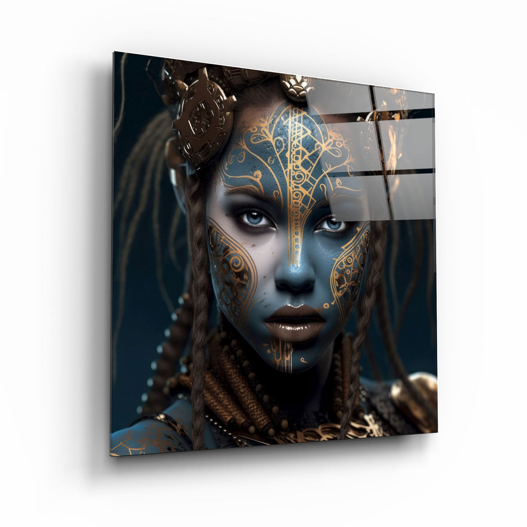 ."Woman Warrior 5". Secret World Collection Glass Wall Art