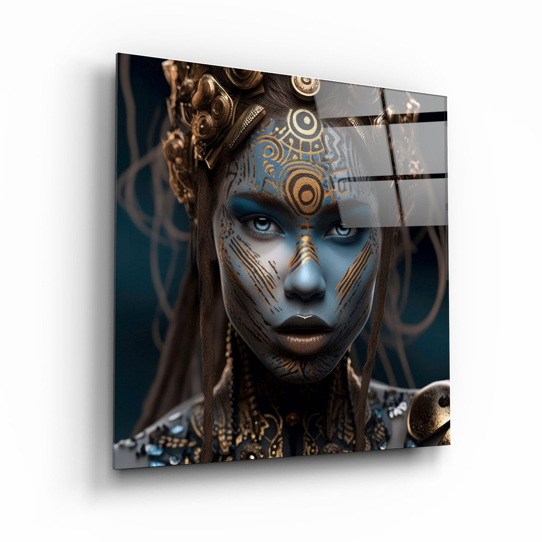 ."Woman Warrior 6". Secret World Collection Glass Wall Art