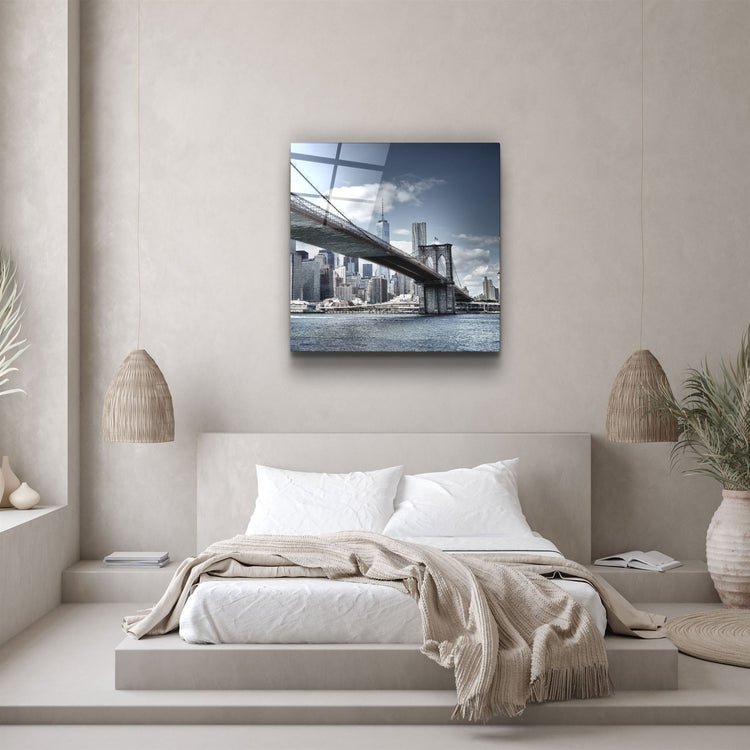 ・"Brooklyn Bridge"・Glass Wall Art | Artdesigna Glass Printing Wall Arts.