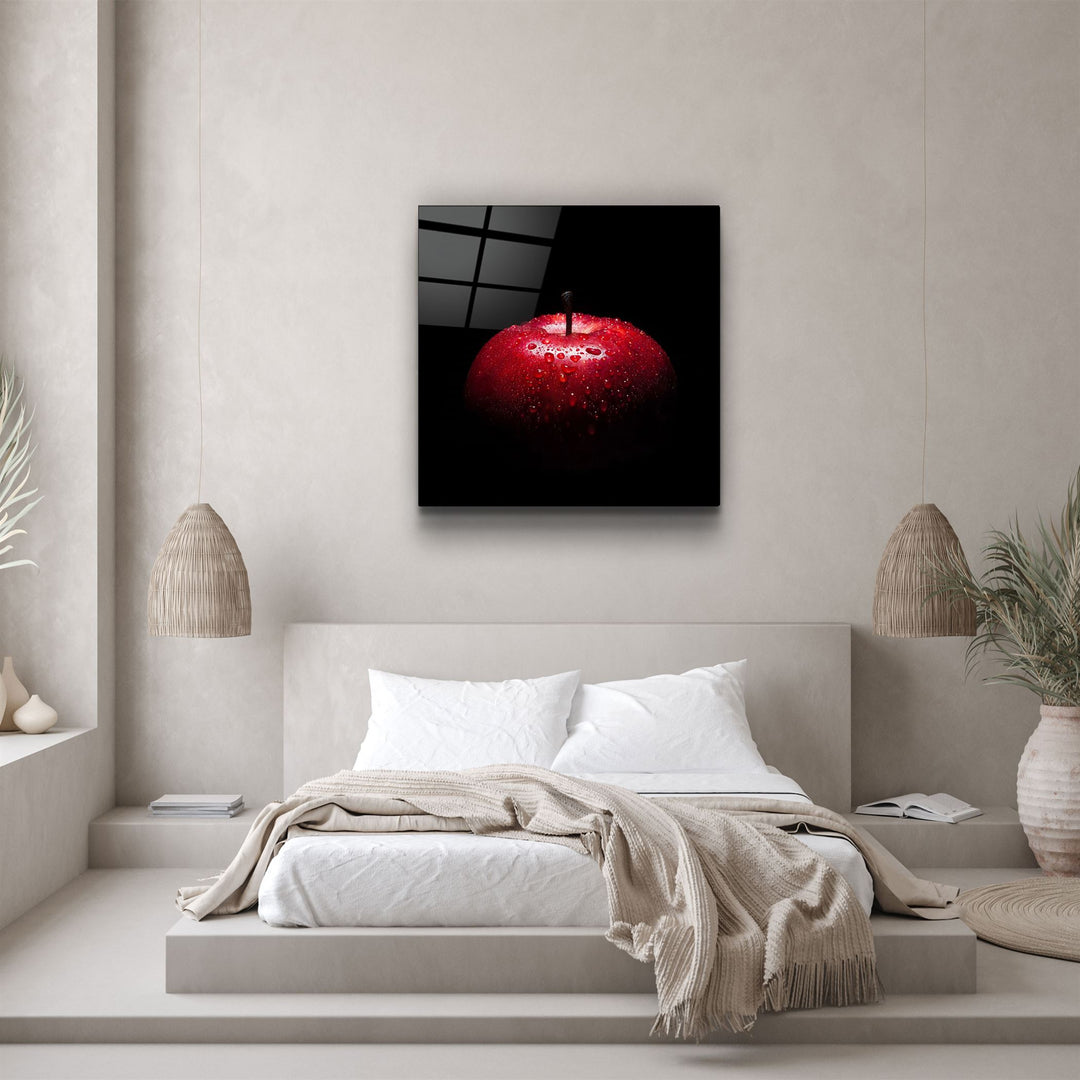 ・"Red Apple"・Glass Wall Art | Artdesigna Glass Printing Wall Arts.