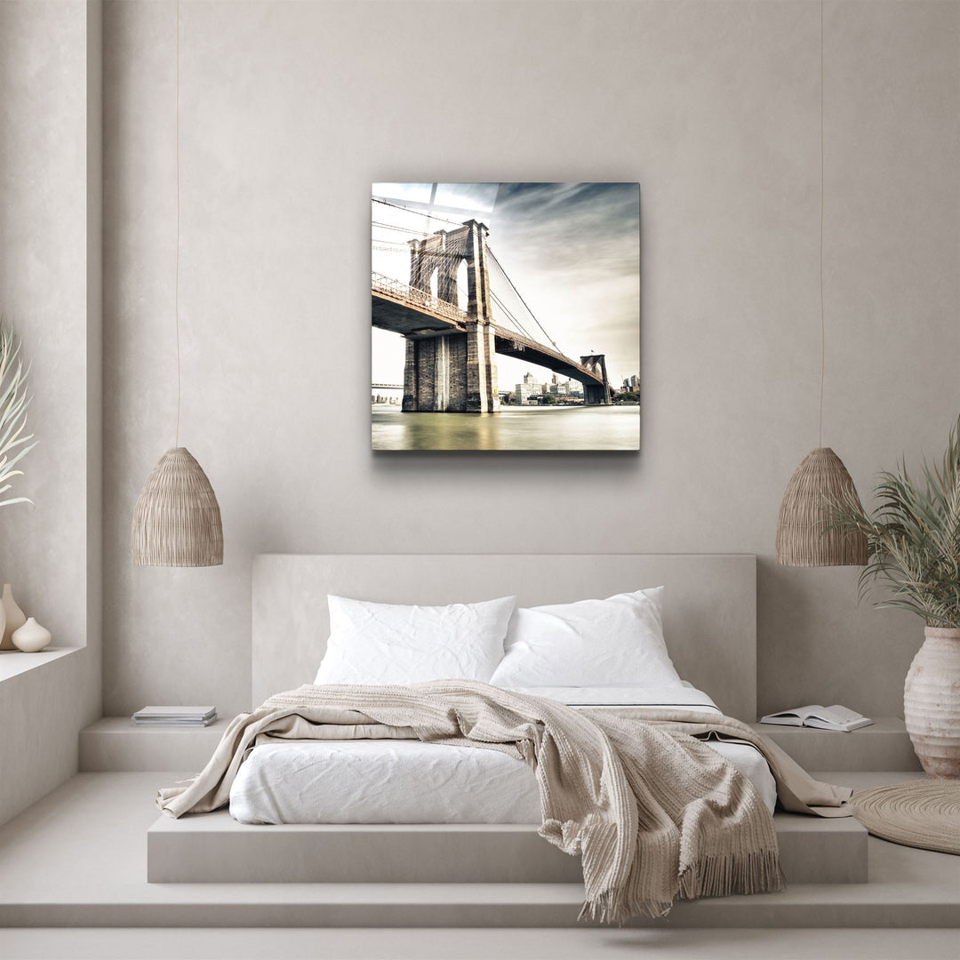 ・"Brooklyn Bridge"・Glass Wall Art | Artdesigna Glass Printing Wall Arts.