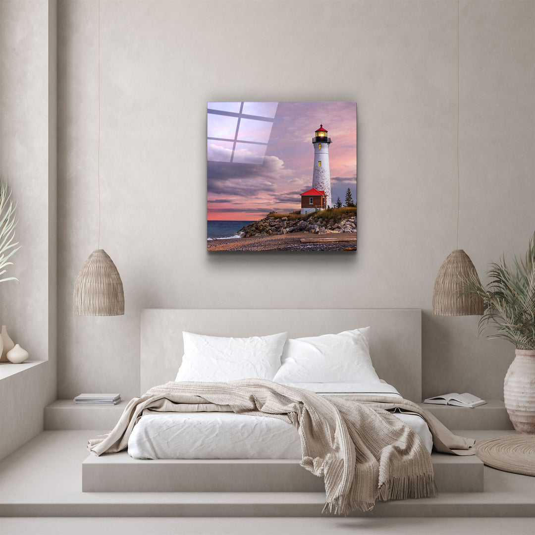 ・"Lighthouse"・Glass Wall Art | Artdesigna Glass Printing Wall Arts.