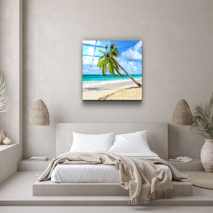 ・"Palm Tree"・Glass Wall Art | Artdesigna Glass Printing Wall Arts.