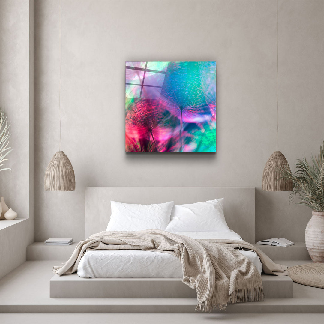 ・"Dandelion"・Glass Wall Art | Artdesigna Glass Printing Wall Arts.