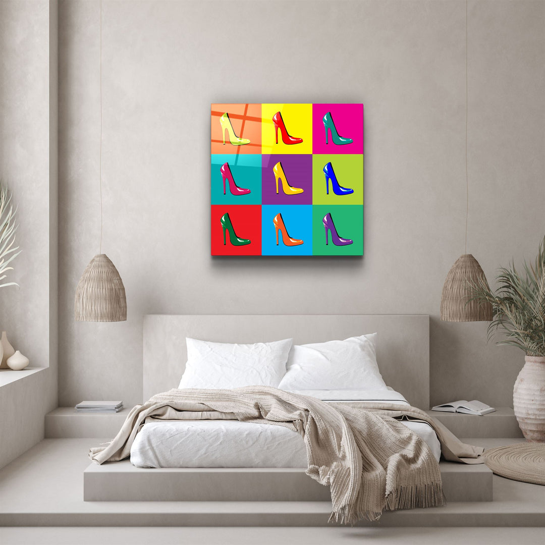 ・"Colorful Shoes"・Glass Wall Art | Artdesigna Glass Printing Wall Arts.