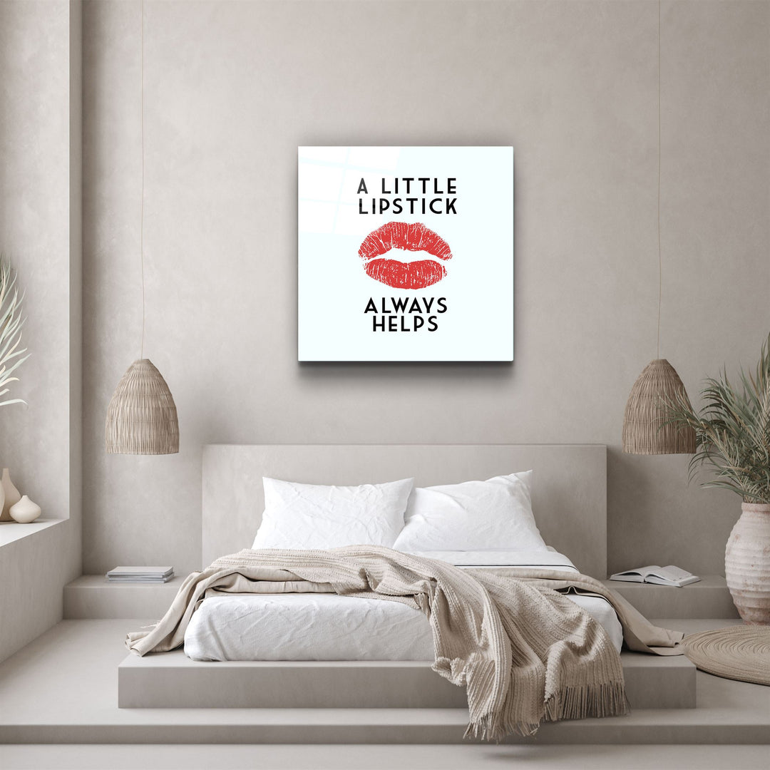 ・"Lipstick"・Glass Wall Art | Artdesigna Glass Printing Wall Arts.