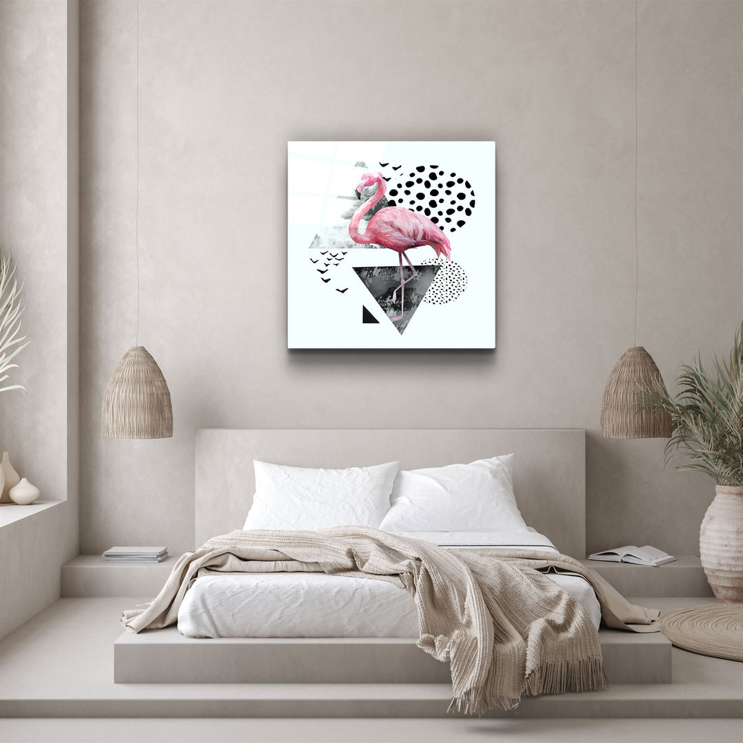 ・"Flamingo"・Glass Wall Art | Artdesigna Glass Printing Wall Arts.