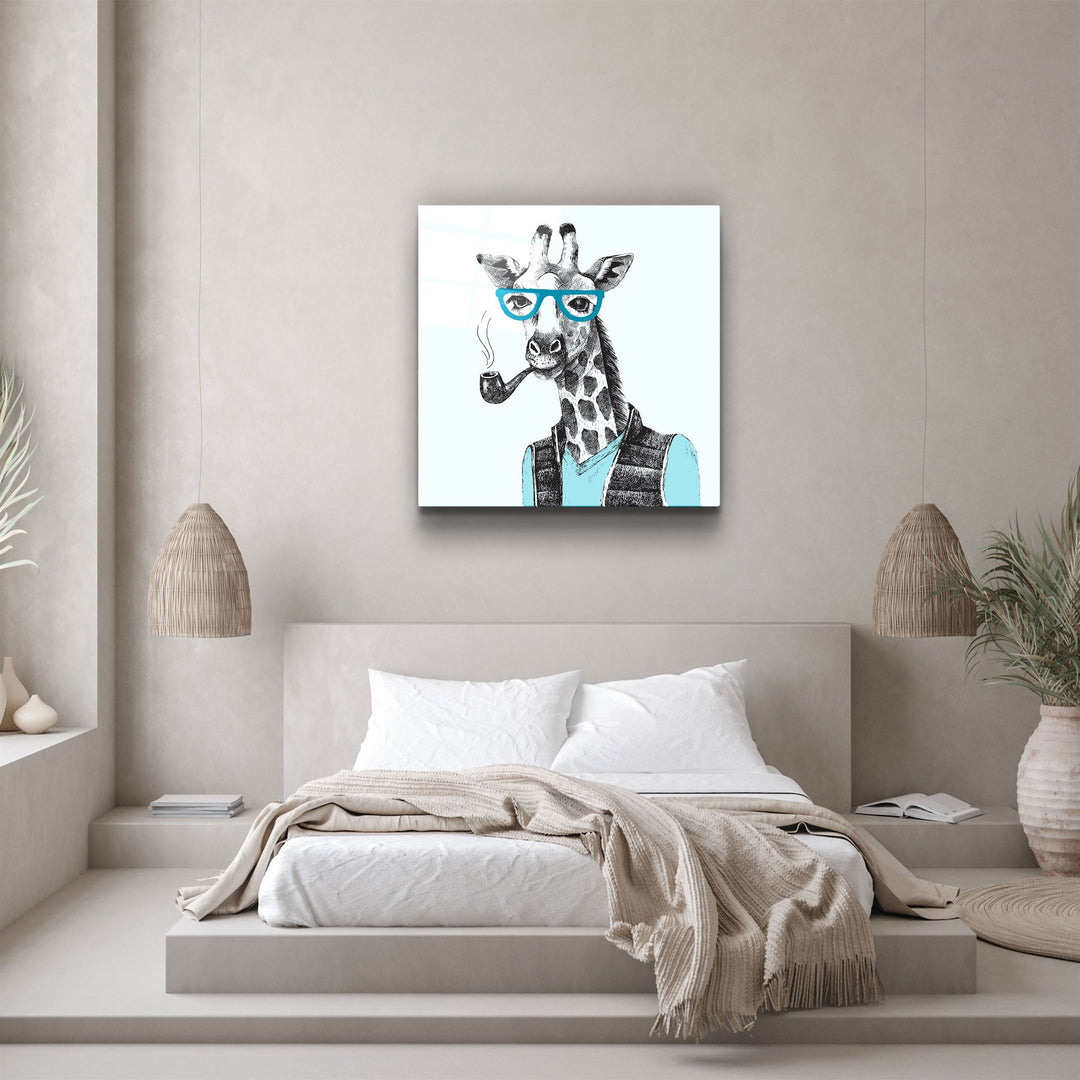 ・"Bay Giraffe"・Glass Wall Art | Artdesigna Glass Printing Wall Arts.