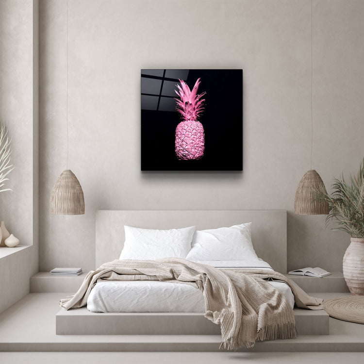 ・"Pink Pineapple"・Glass Wall Art | Artdesigna Glass Printing Wall Arts.