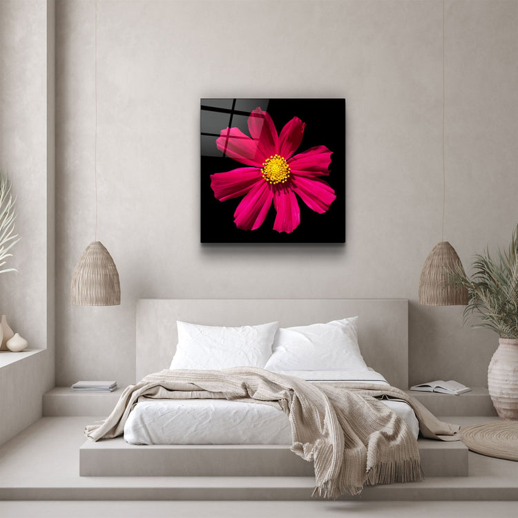 ・"Red flower"・Glass Wall Art | Artdesigna Glass Printing Wall Arts.