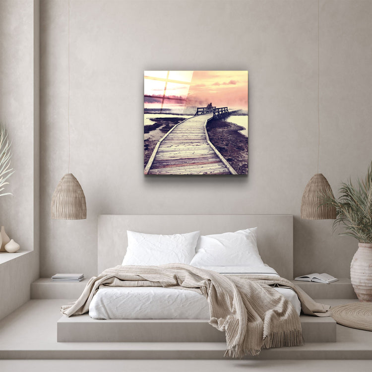 ・"Sunset Landscape"・Glass Wall Art | Artdesigna Glass Printing Wall Arts.