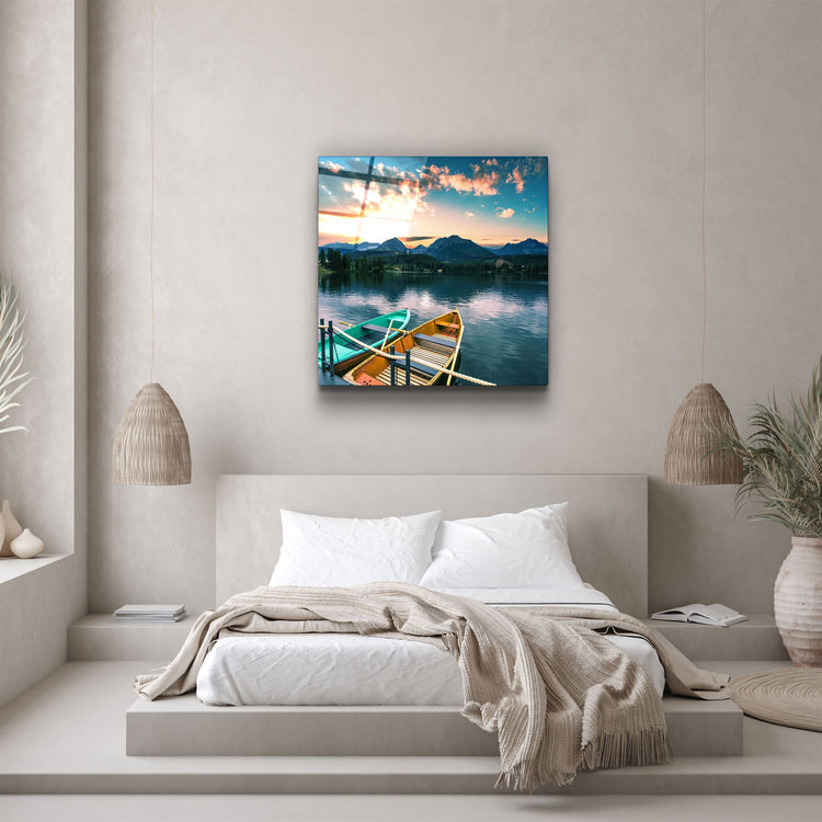 ・"Lake and Mountain Landscape"・Glass Wall Art | Artdesigna Glass Printing Wall Arts.