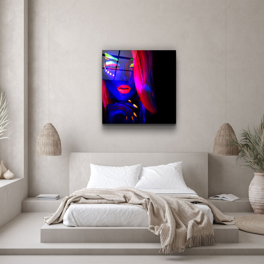 ・"Neon Dancer"・Glass Wall Art | Artdesigna Glass Printing Wall Arts.