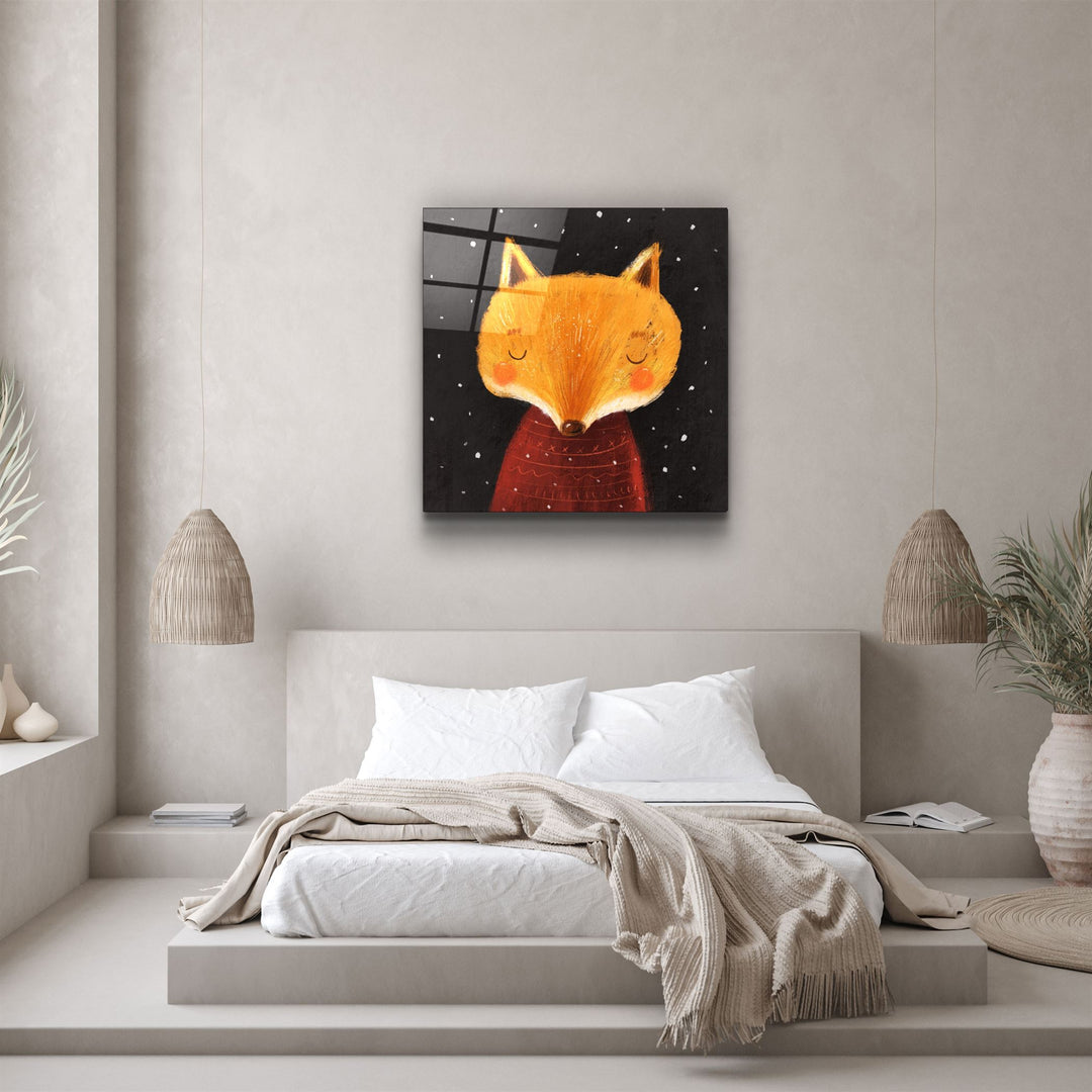 ・"Cute Fox"・Glass Wall Art | Artdesigna Glass Printing Wall Arts.