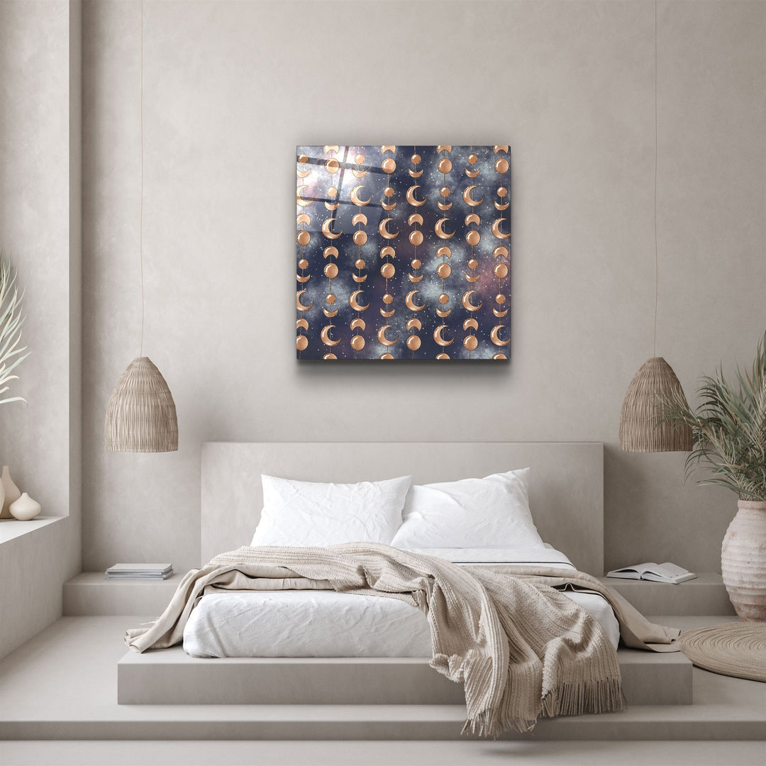 ."Moon Drops Gray". Glass Wall Art | Artdesigna Glass Printing Wall Arts.