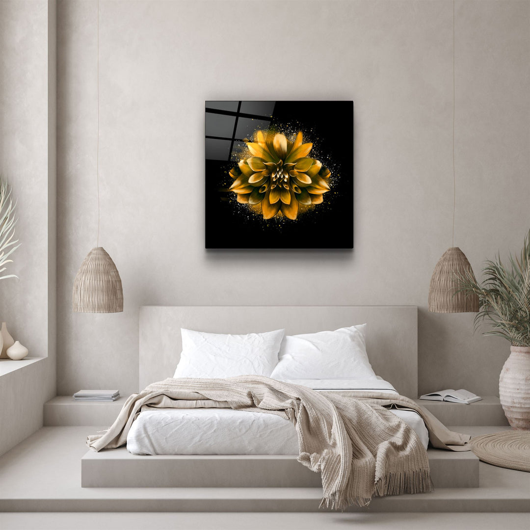 ・"Yellow Flower"・Glass Wall Art | Artdesigna Glass Printing Wall Arts.