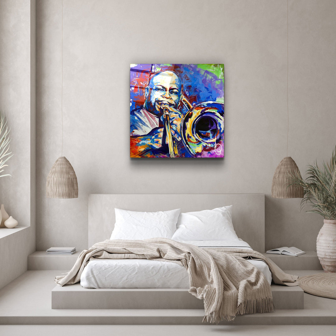 ・"Abstract Musician"・Glass Wall Art | Artdesigna Glass Printing Wall Arts.