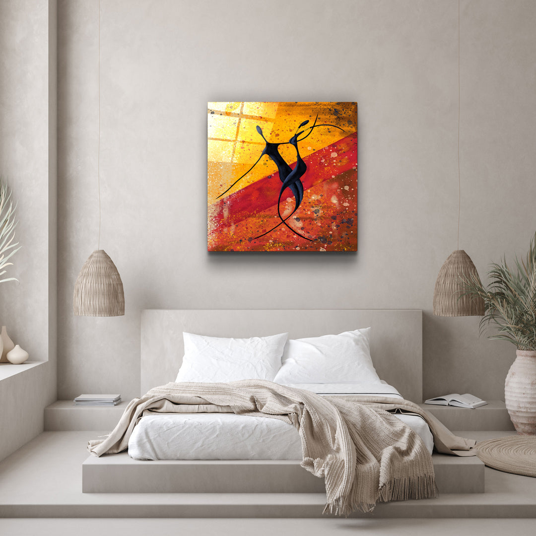 ・"Abstract Dancers"・Glass Wall Art | Artdesigna Glass Printing Wall Arts.