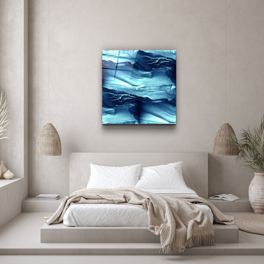 ・"Abstract Waves"・Glass Wall Art | Artdesigna Glass Printing Wall Arts.